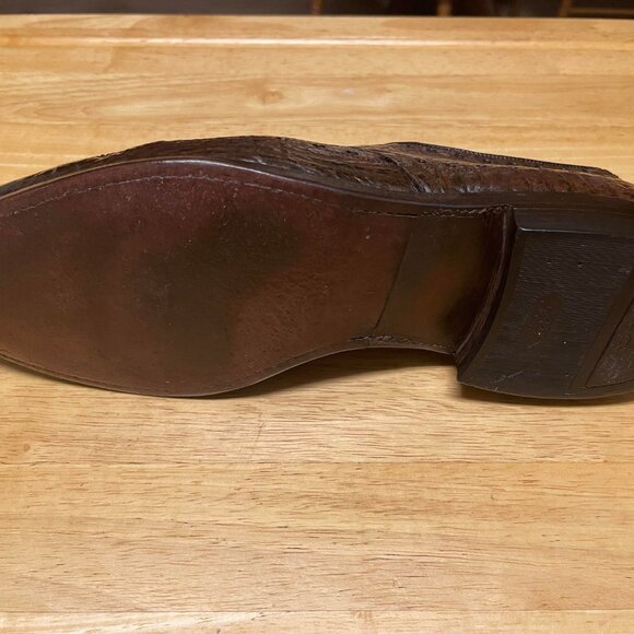 Vintage ALLEN EDMONDS Nassau Sharkskin Wingtip Full Brogue Derby Shoes 12 D - Picture 10 of 11